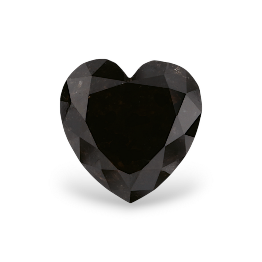 1.74 Carat Natural Black Heart Diamond GIA