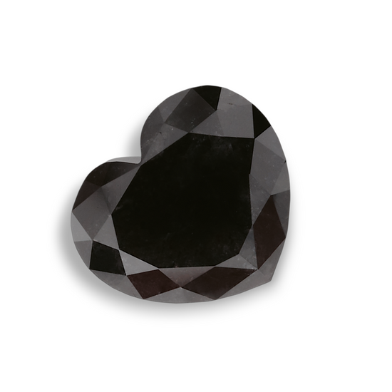 1.58 Carat Natural Black Heart Diamond GIA