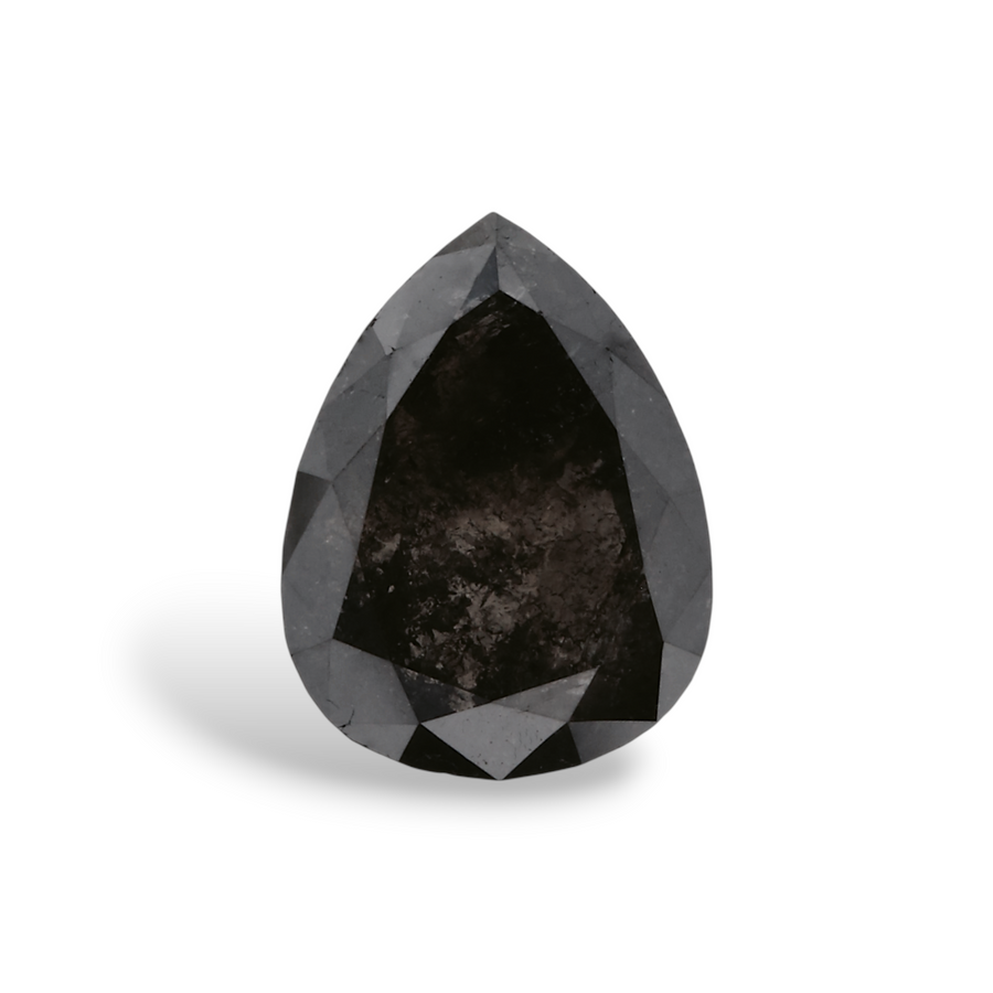 0.89 Carat Natural Black Pear Diamond GIA