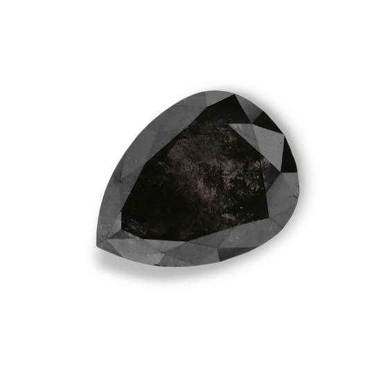 0.89 Carat Natural Black Pear Diamond GIA