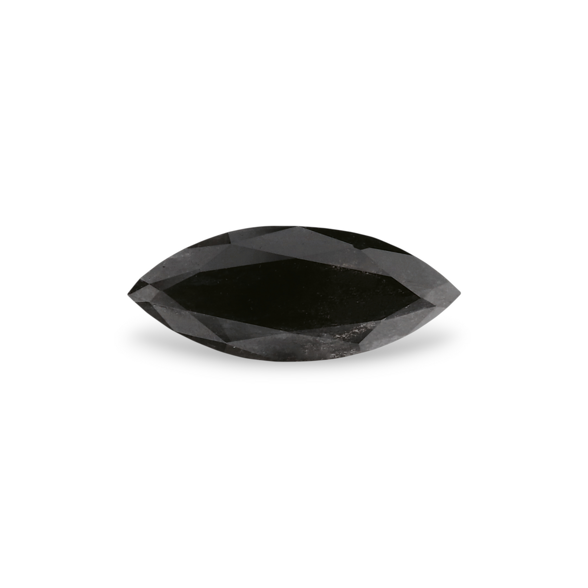 0.68 Carat Natural Black Marquise Diamond GIA