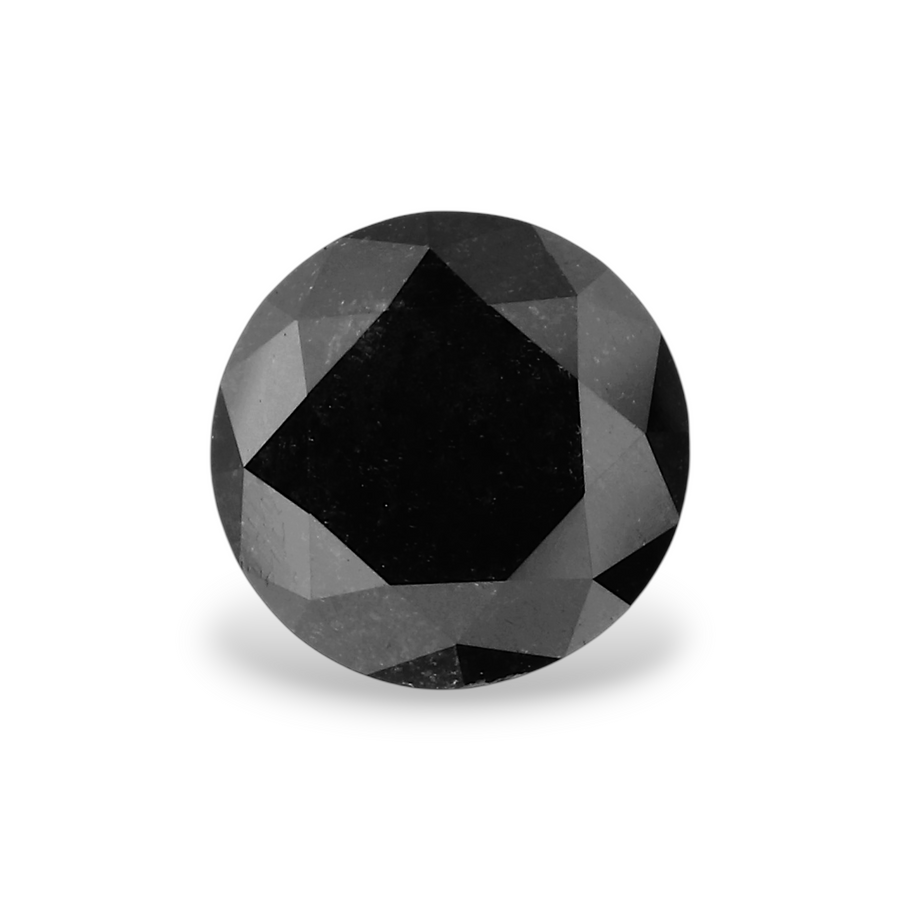 1.06 Carat Natural Black Round Diamond GIA