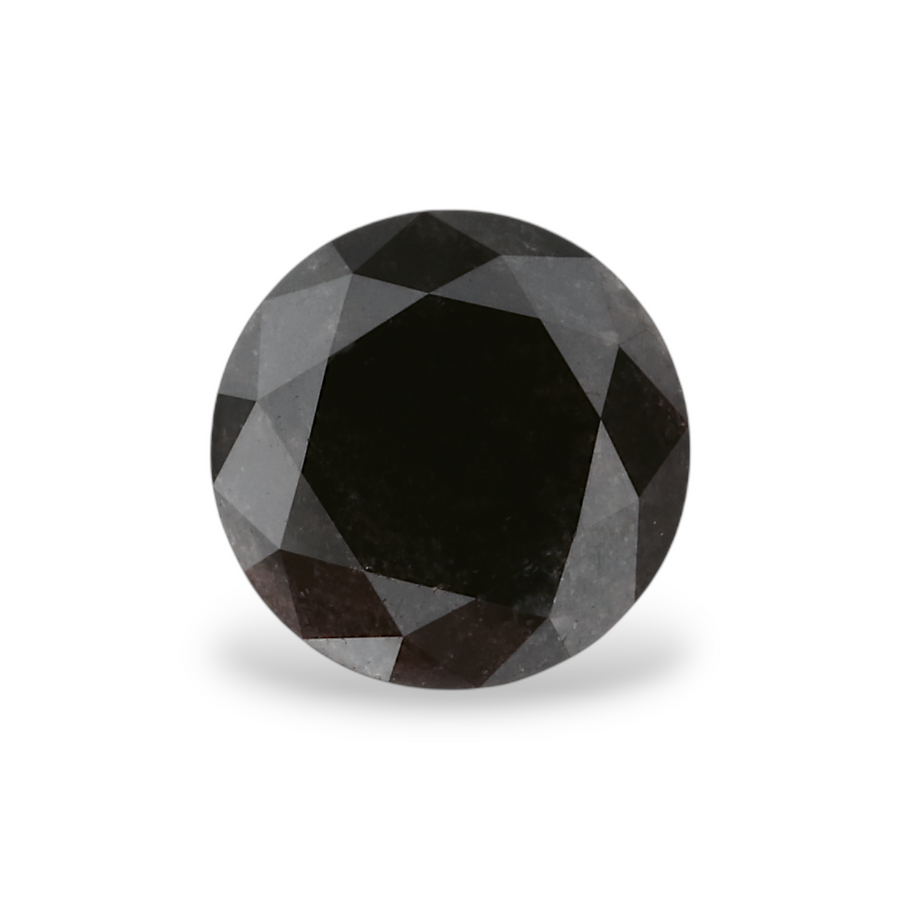 1.31 Carat Natural Black Round Diamond GIA