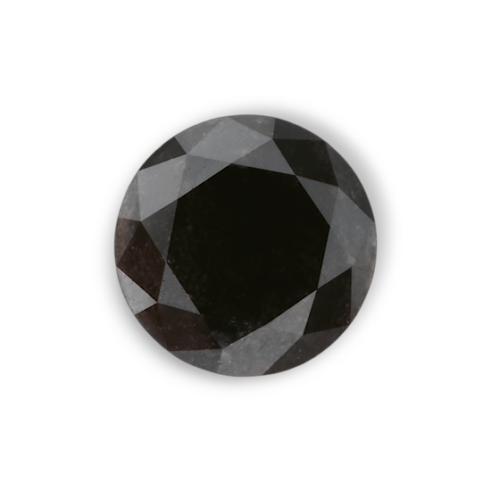1.31 Carat Natural Black Round Diamond GIA