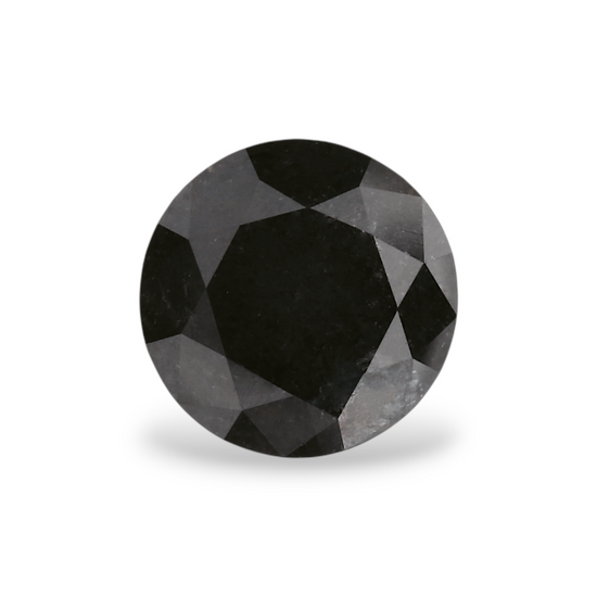 1.08 Carat Natural Black Round Diamond GIA