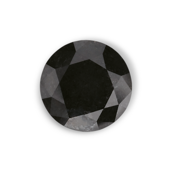 1.08 Carat Natural Black Round Diamond GIA