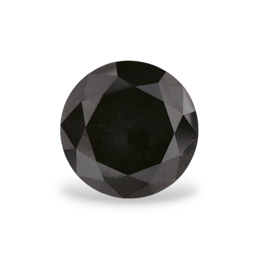 1.65 Carat Natural Black Round Diamond GIA