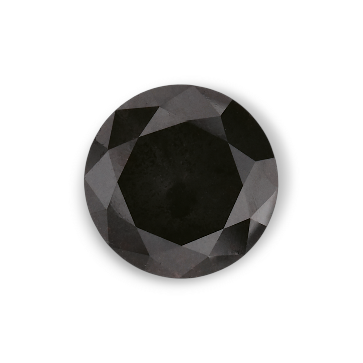 1.65 Carat Natural Black Round Diamond GIA