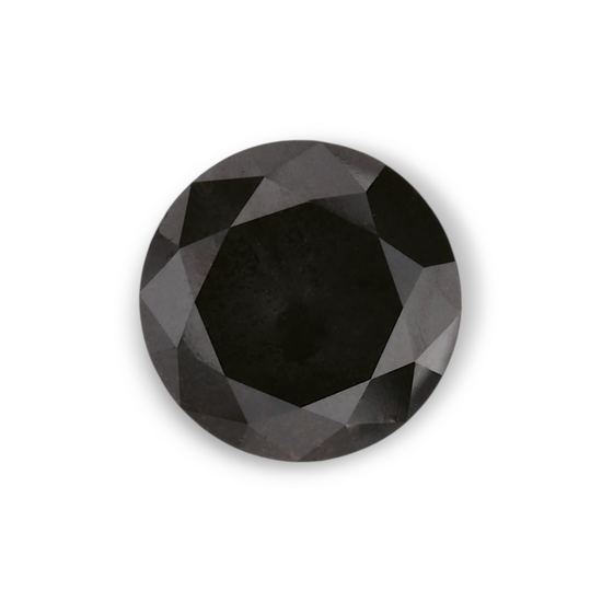 1.65 Carat Natural Black Round Diamond GIA