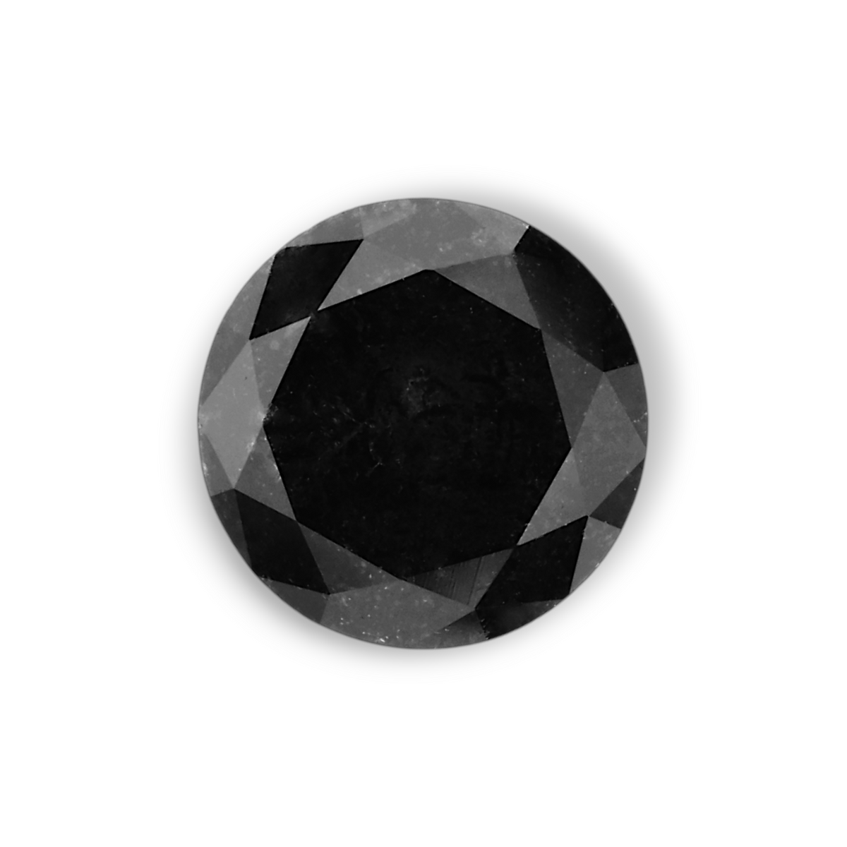 1.26 Carat Natural Black Round Diamond GIA