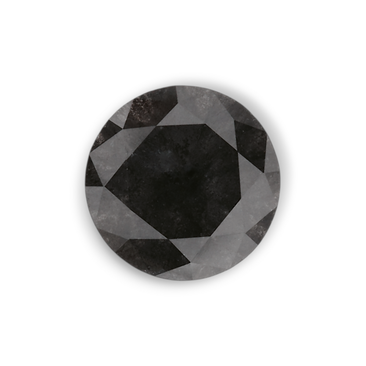 0.97 Carat Natural Black Round Diamond GIA