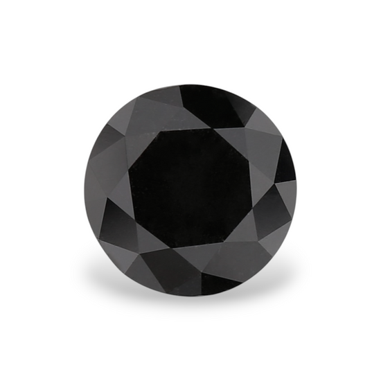0.77 Carat Natural Black Round Diamond GIA