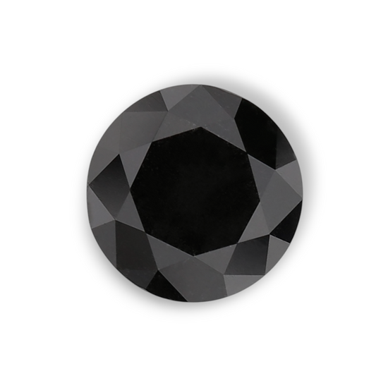 0.77 Carat Natural Black Round Diamond GIA
