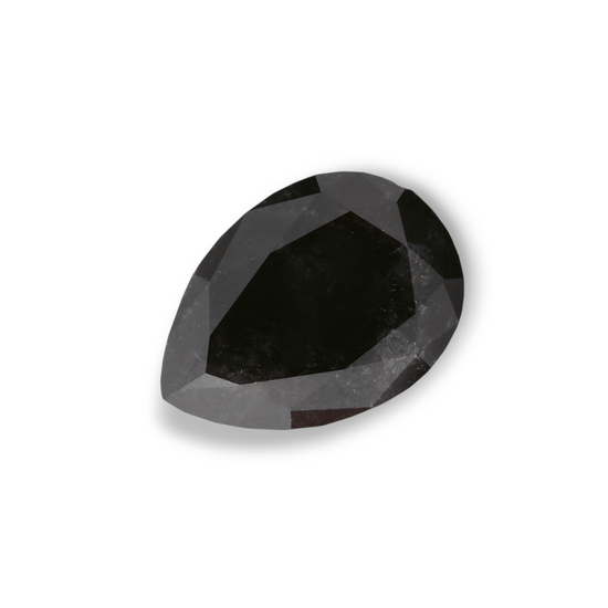 1.56 Carat Natural Black Pear Diamond GIA