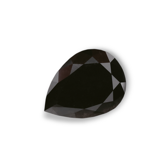 1.18 Carat Natural Black Pear Diamond GIA