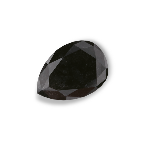 1.11 Carat Natural Black Pear Diamond GIA