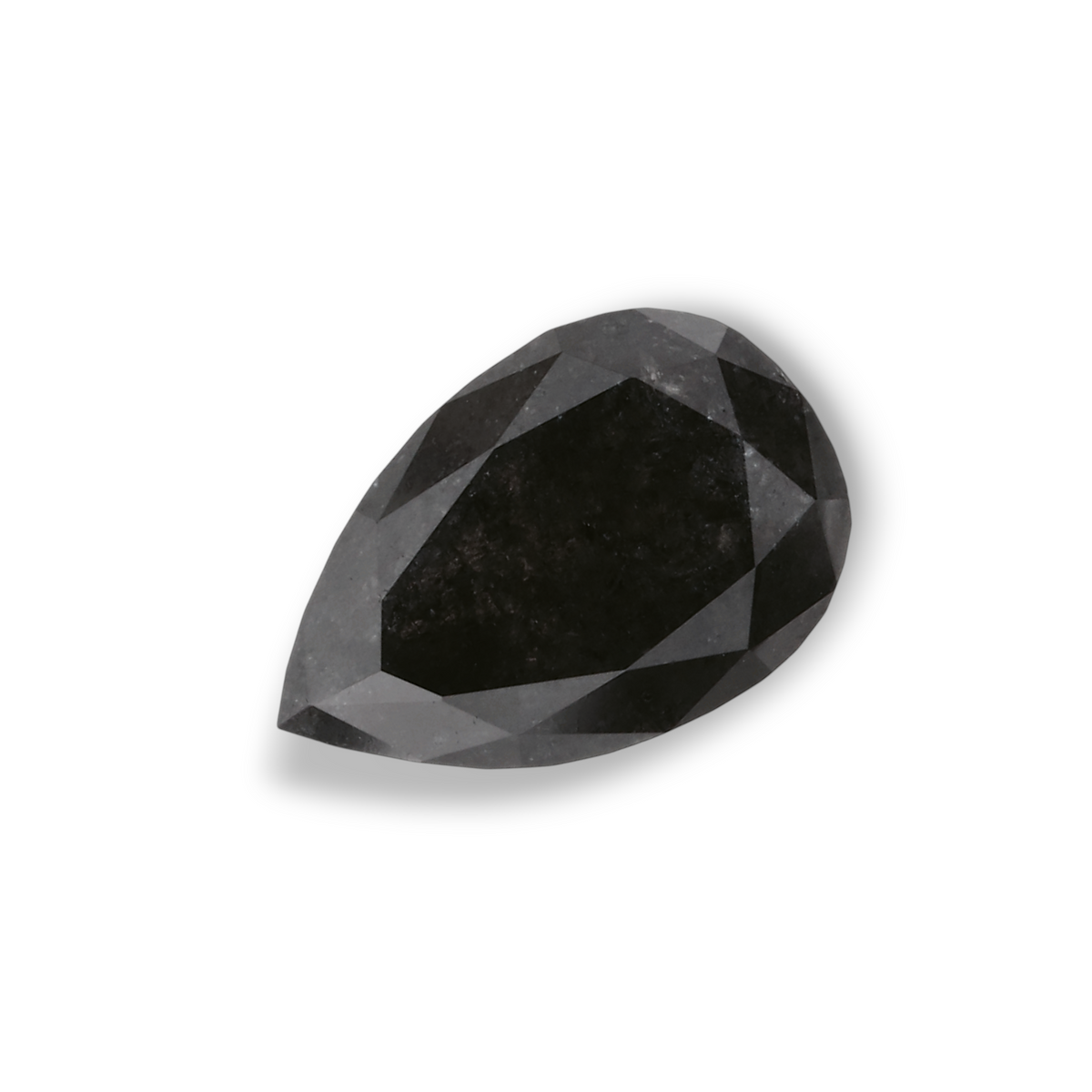 1.47 Carat Natural Black Pear Diamond GIA