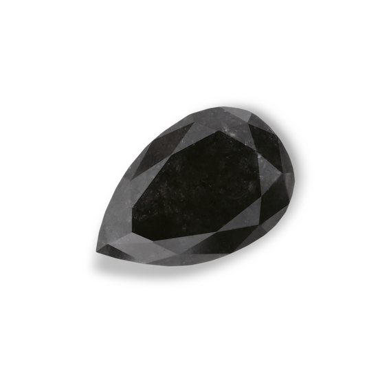 1.47 Carat Natural Black Pear Diamond GIA