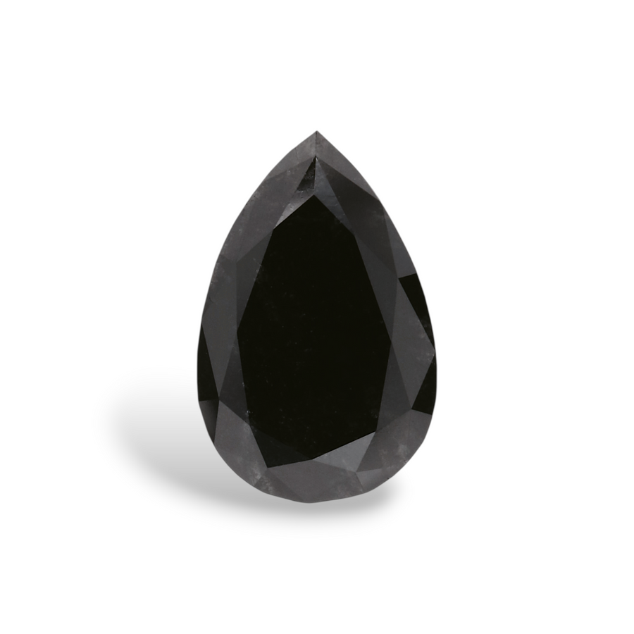 1.46 Carat Natural Black Pear Diamond GIA