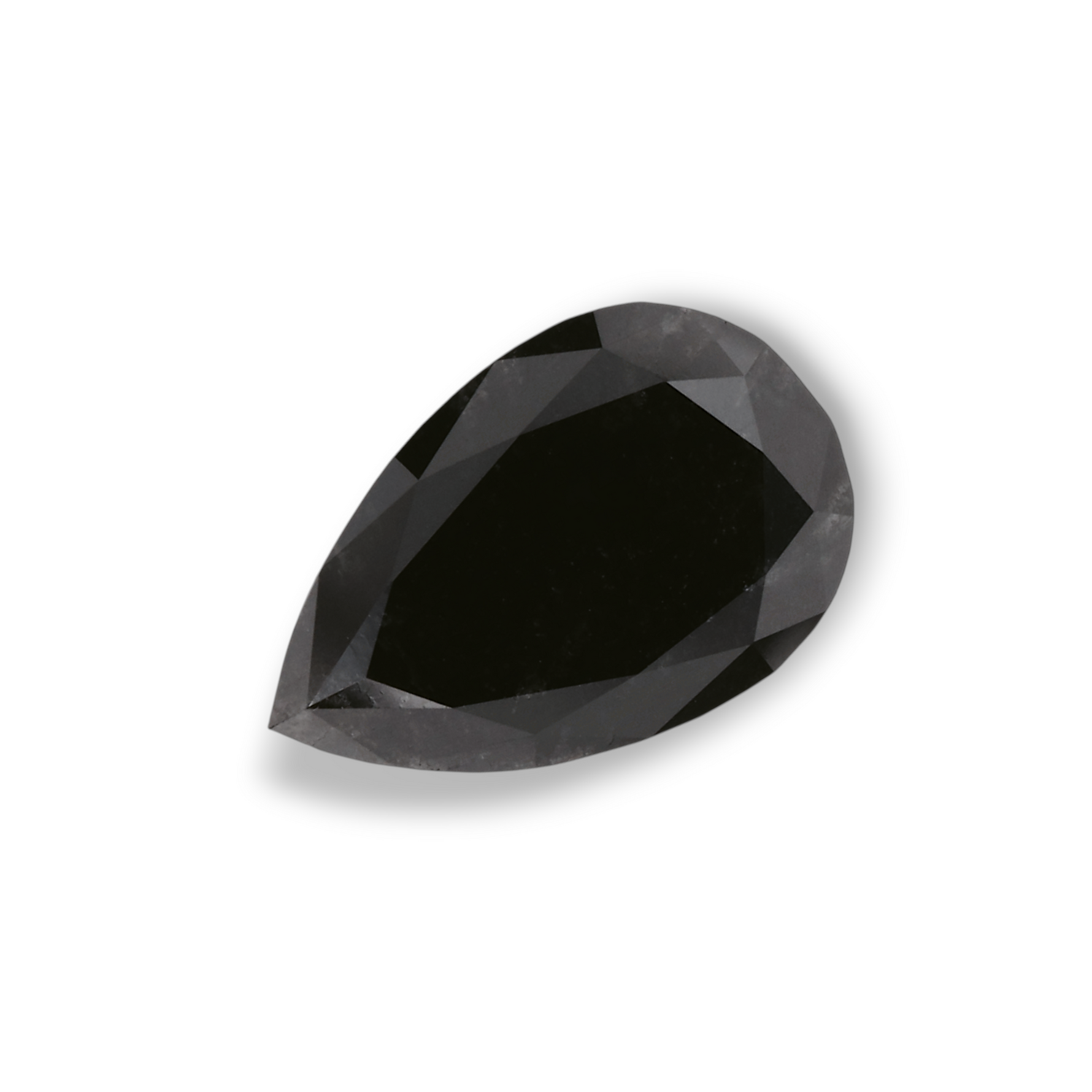 1.46 Carat Natural Black Pear Diamond GIA