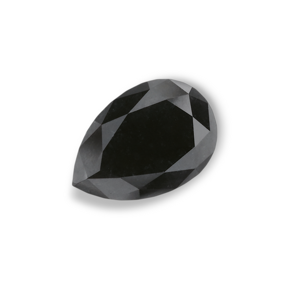 1.37 Carat Natural Black Pear Diamond GIA