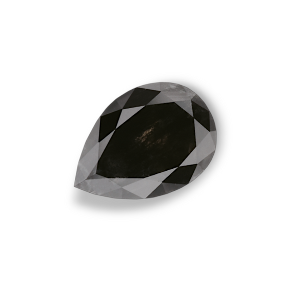 1.03 Carat Natural Black Pear Diamond GIA