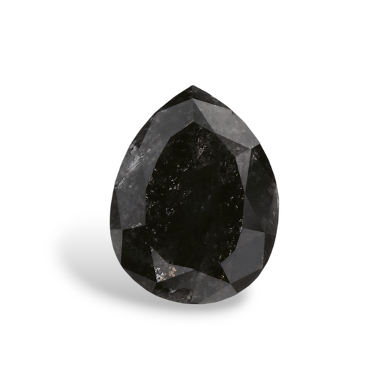 0.72 Carat Natural Black Pear Diamond GIA