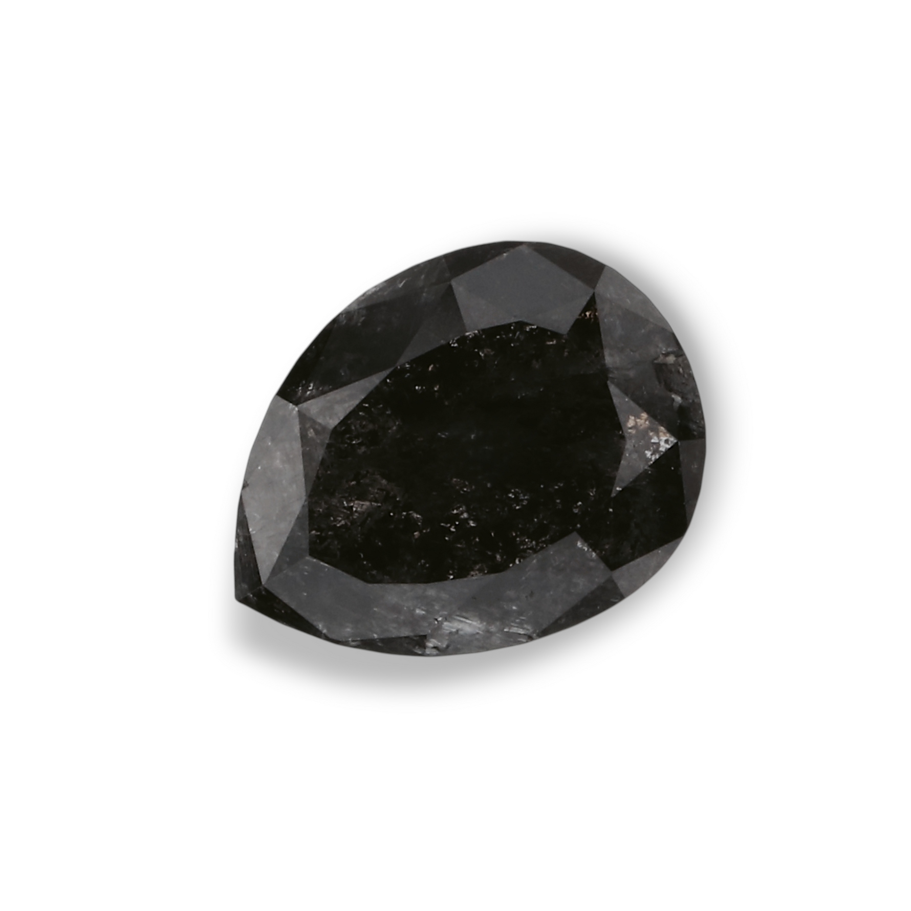 0.72 Carat Natural Black Pear Diamond GIA