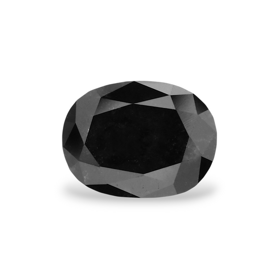 1.22 Carat Natural Black Oval Diamond GIA