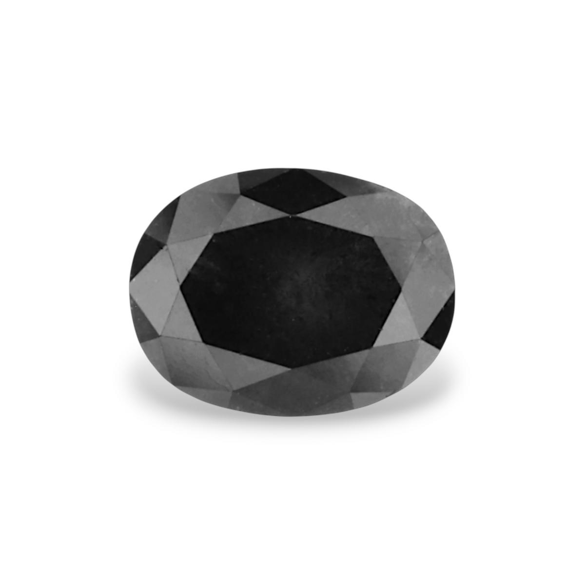 0.98 Carat Natural Black Oval Diamond GIA