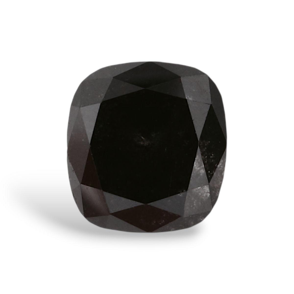 0.74 Carat Natural Black Cushion Diamond GIA