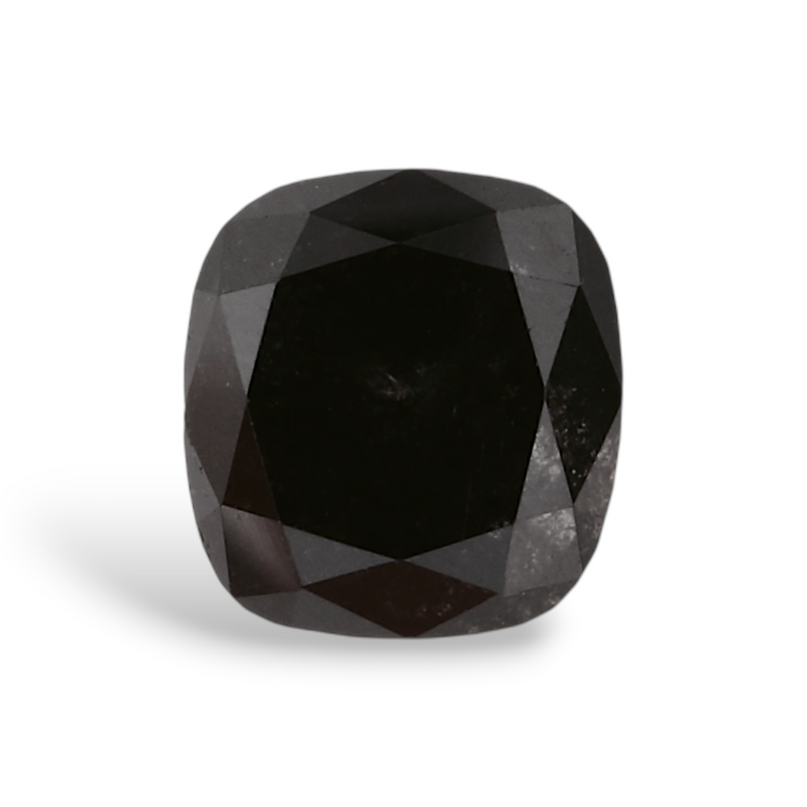 0.74 Carat Natural Black Cushion Diamond GIA