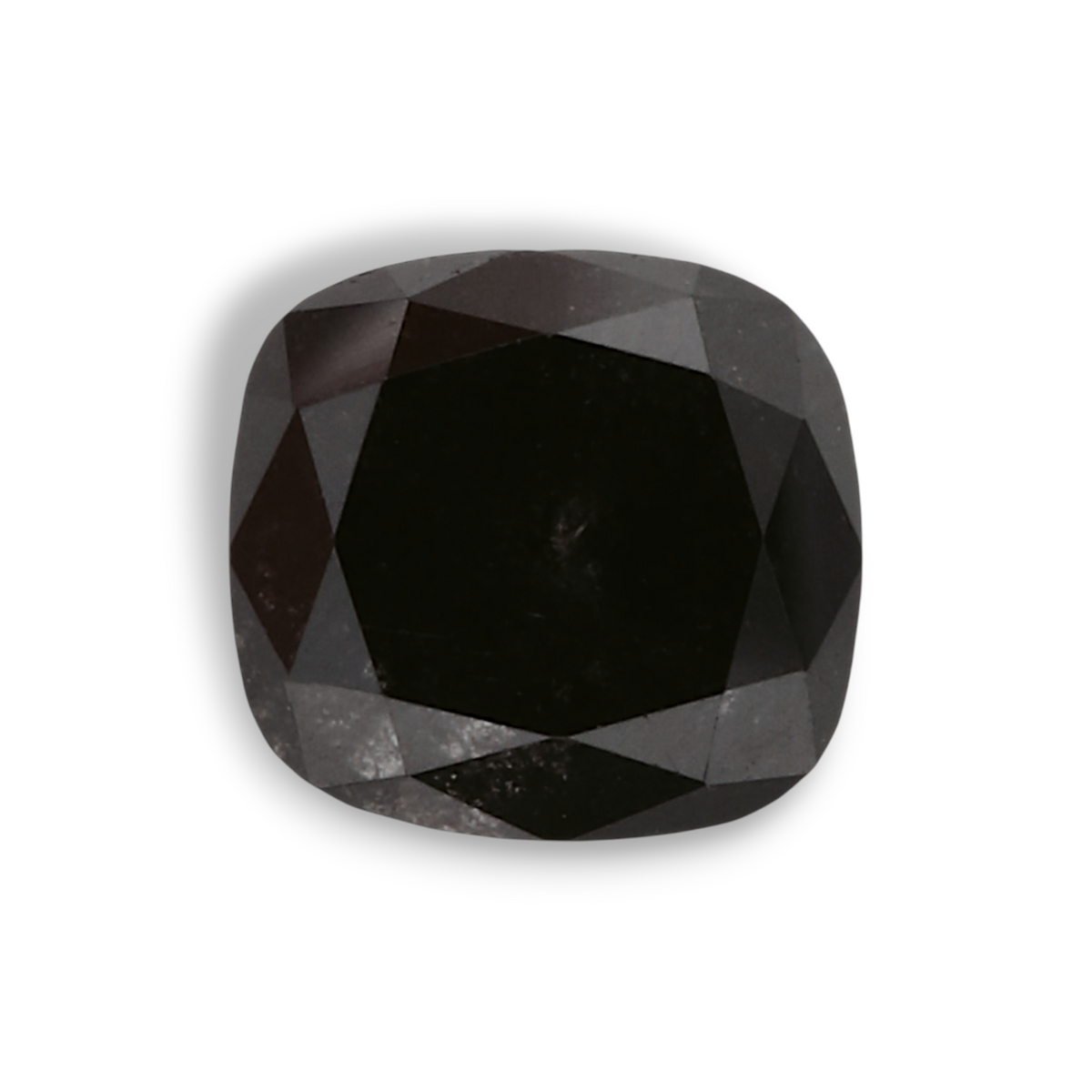 0.74 Carat Natural Black Cushion Diamond GIA