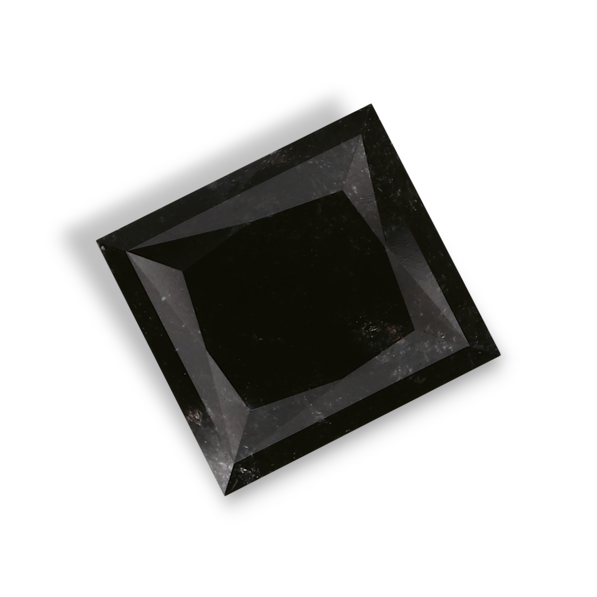 1.95 Carat Natural Black Square Diamond GIA