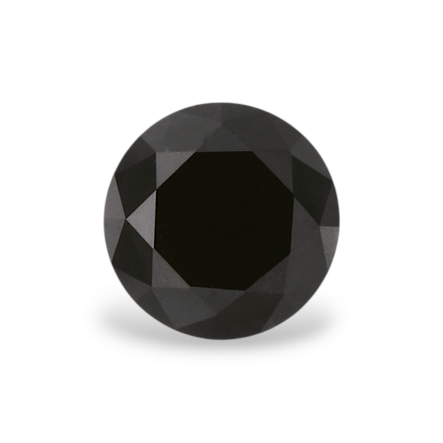 0.44 Carat Natural Black Round Diamond GIA