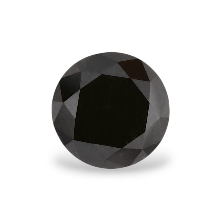 0.41 Carat Natural Black Round Diamond GIA