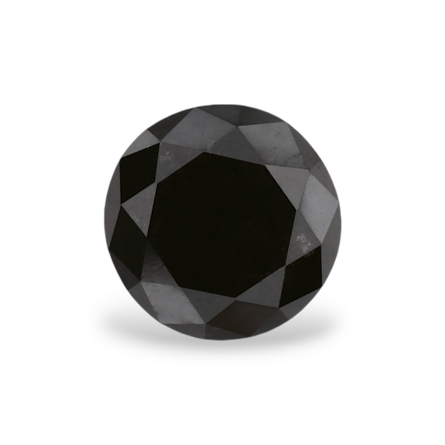 1.49 Carat Natural Black Round Diamond GIA