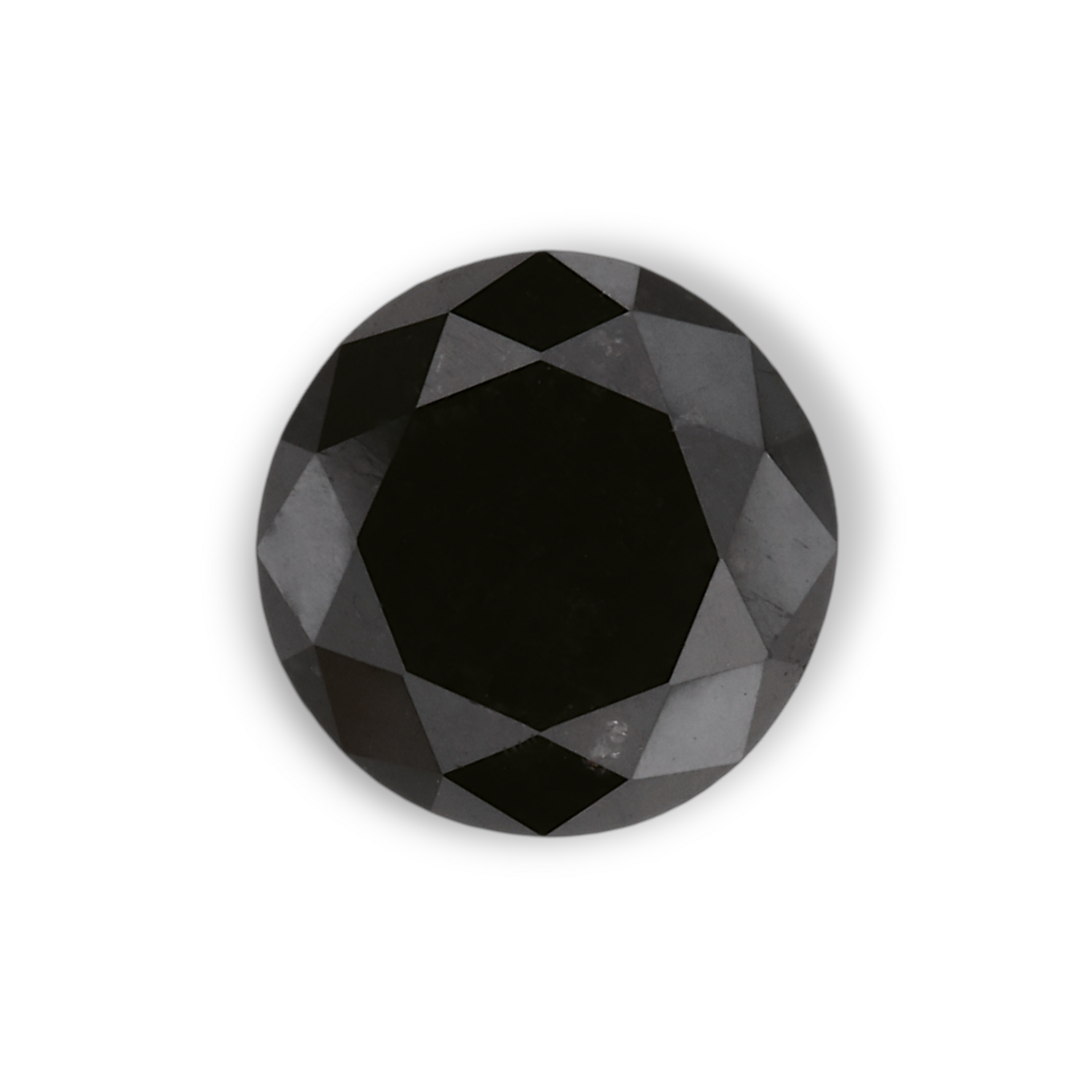 1.49 Carat Natural Black Round Diamond GIA