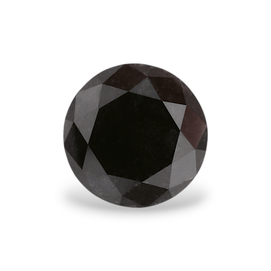1.07 Carat Natural Black Round Diamond GIA