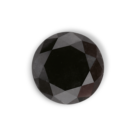 1.07 Carat Natural Black Round Diamond GIA