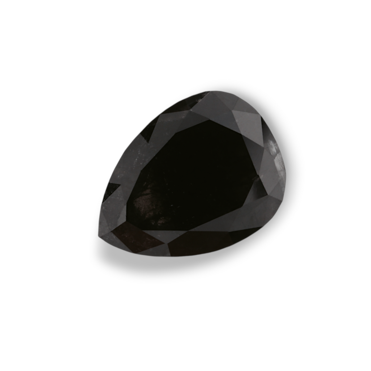 1.85 Carat Natural Black Pear Diamond GIA