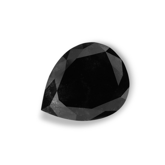 1.45 Carat Natural Black Pear Diamond GIA