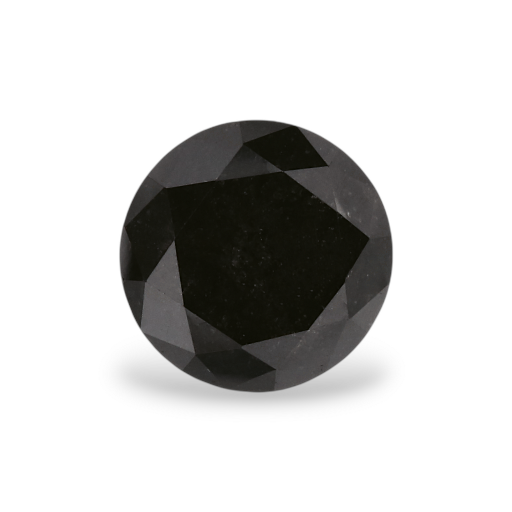 1.66 Carat Natural Black Round Diamond GIA
