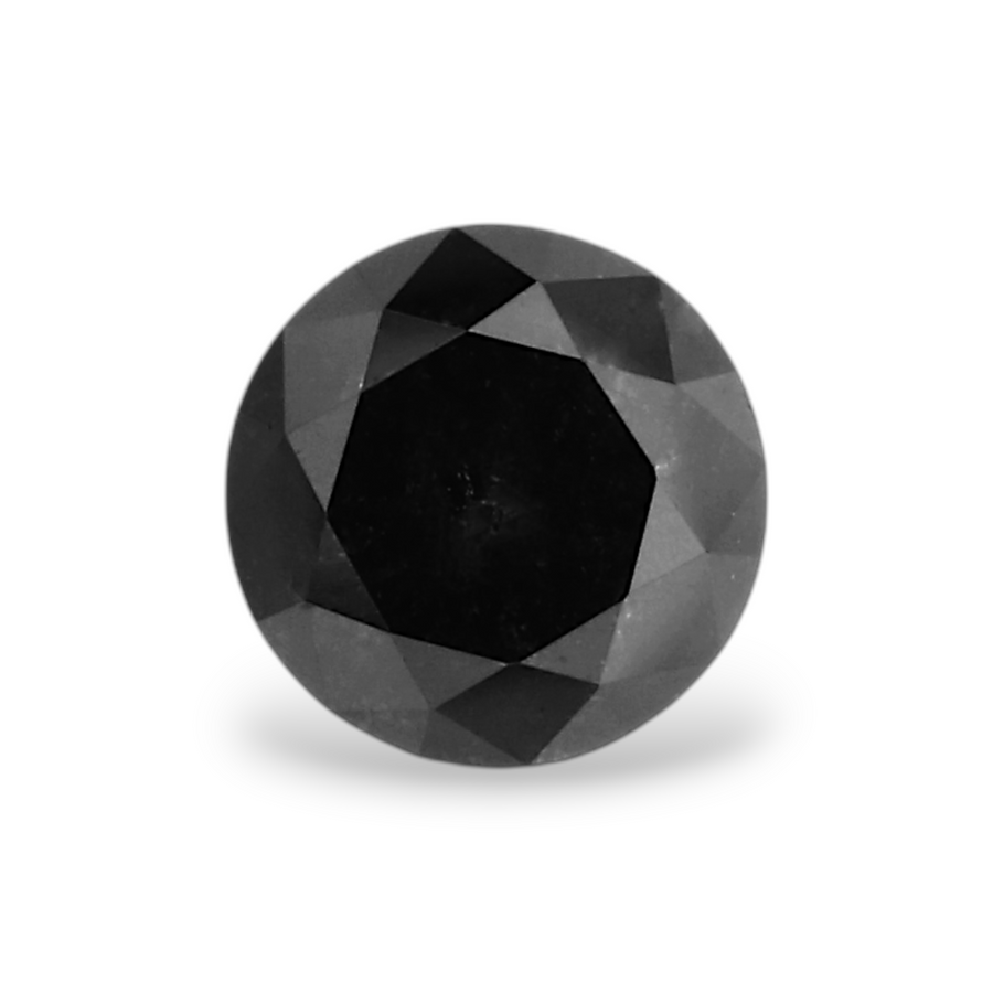 0.35 Carat Natural Black Round Diamond GIA
