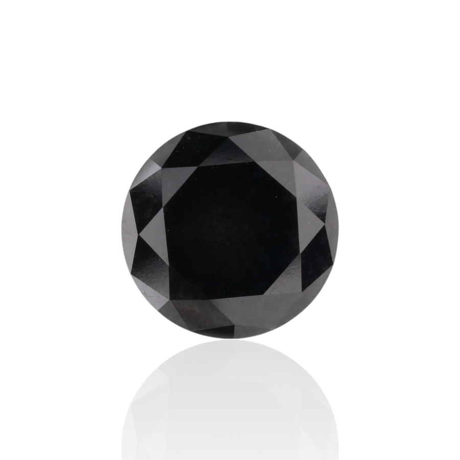 3.97 Carat Black Round Diamond