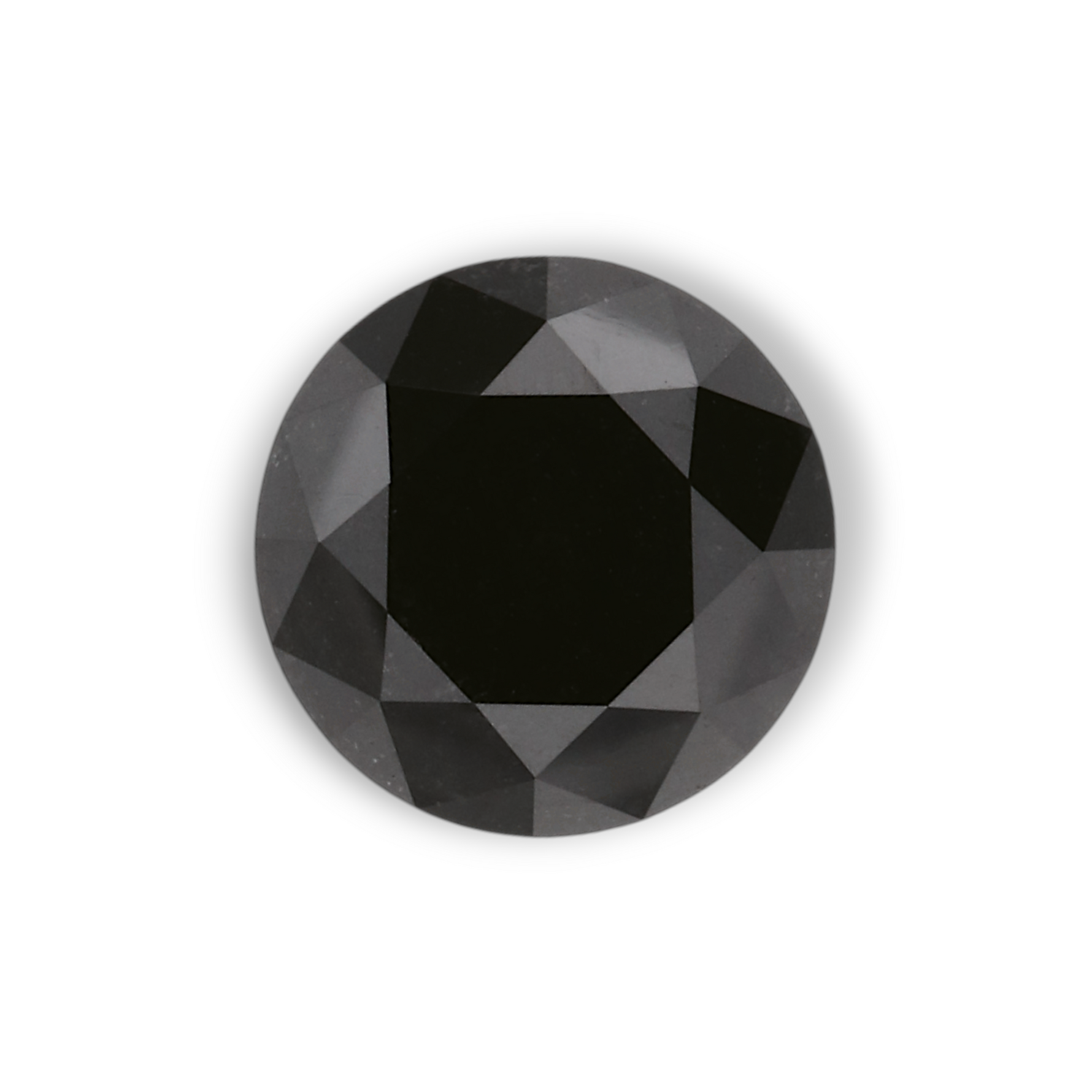 1.45 Carat Natural Black Round Diamond GIA
