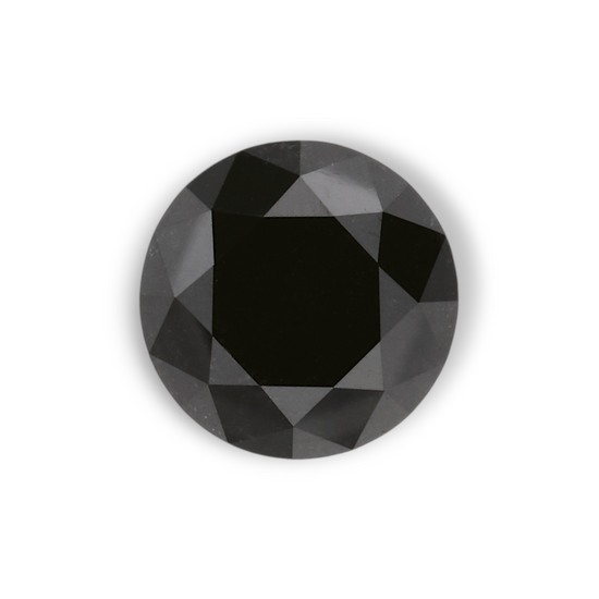 1.45 Carat Natural Black Round Diamond GIA