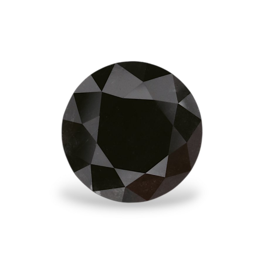 1.26 Carat Natural Black Round Diamond GIA