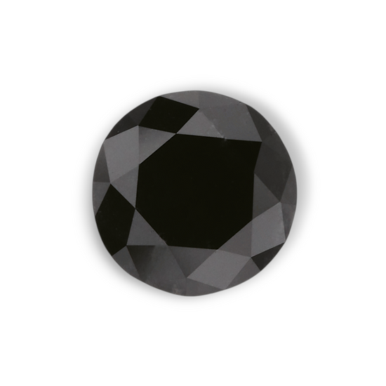 1.08 Carat Natural Black Round Diamond GIA