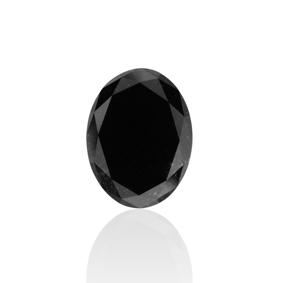 5.17 Carat Black Oval Diamond